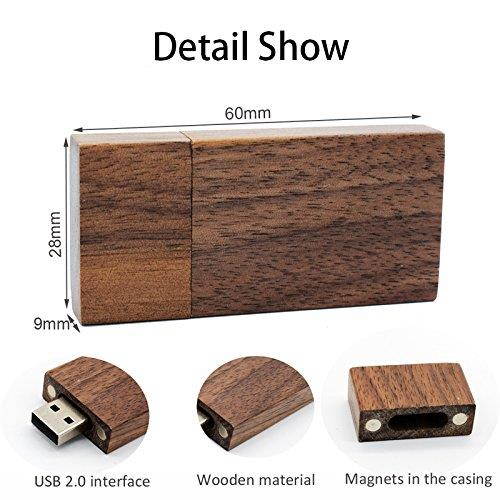 Lonmax 32GB Walnut Wooden USB Flash Drive USB 2.0 Flash Disk Pen Drive Wedding Birthday Gifts Walnut Box (17017035mm) (32GB, Walnut +Walnut Box)