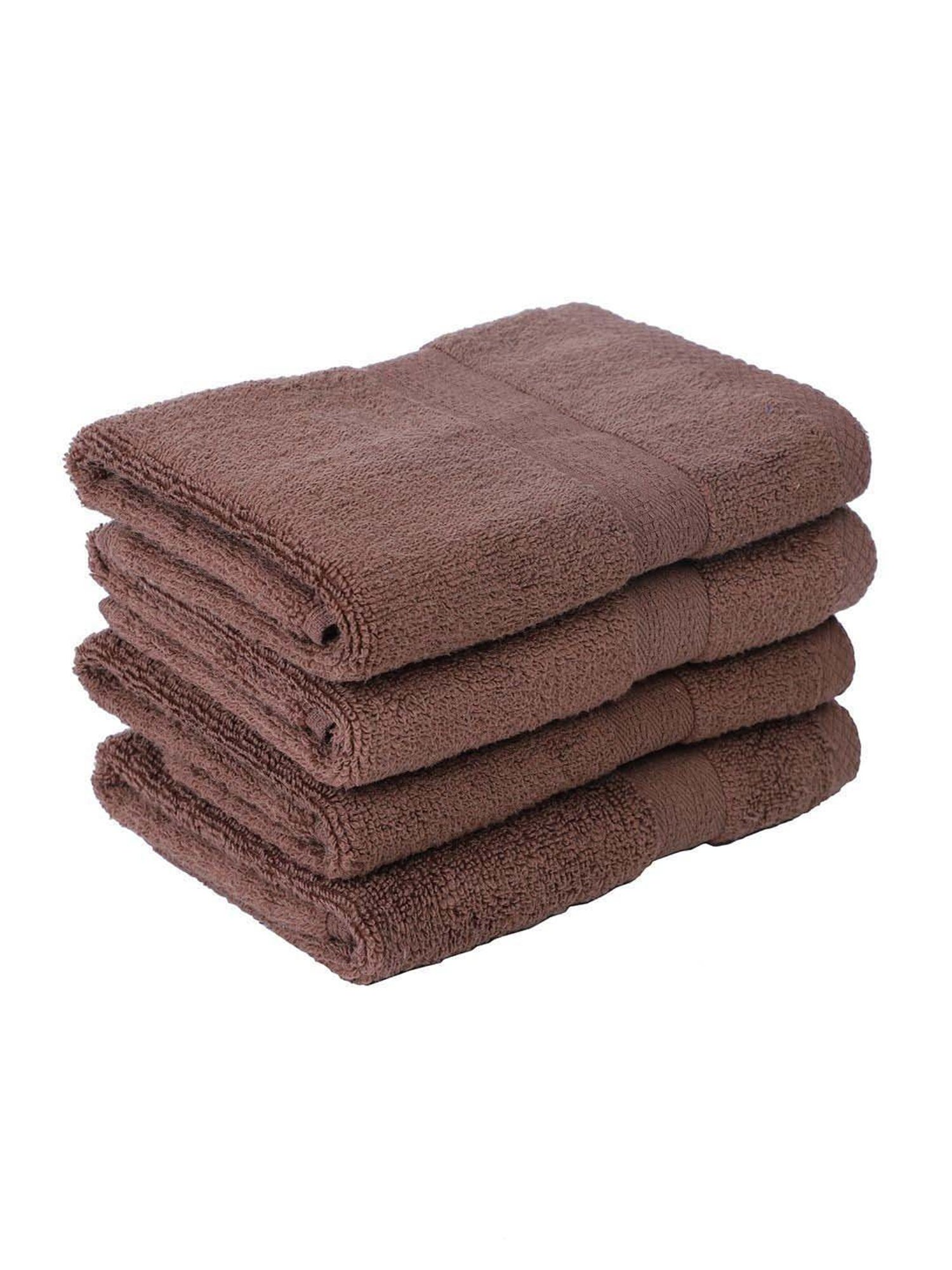 BIANCA Zero-Twist 100% Cotton Ultra-Fluffy Towels -4pc Hand Towel (paradiso) solid-chocolate