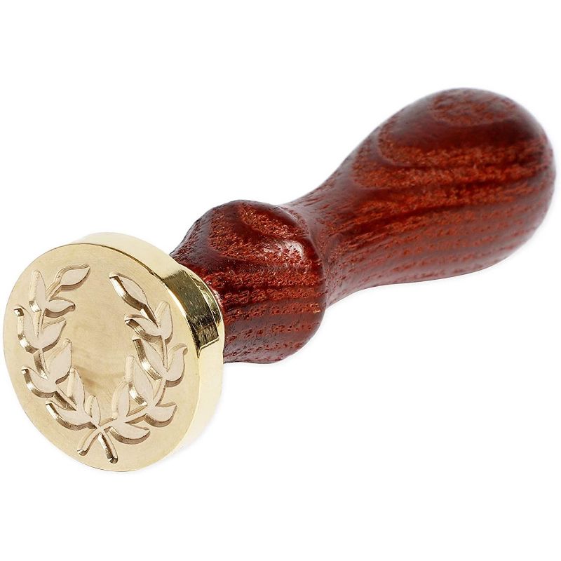 Bright Creations Classic Vintage 60PCS Red Wax Beads Wax Seal Stamp Gift Box Set with Olive Wreath Design