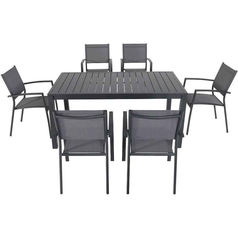 Naples 7pc Aluminum Patio Dining Set - Hanover