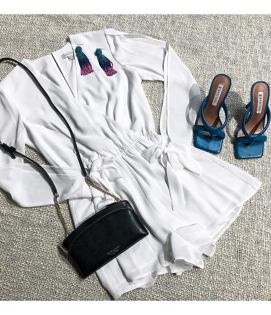 Gianni Bini Georgina Long Sleeve V-Neck Romper