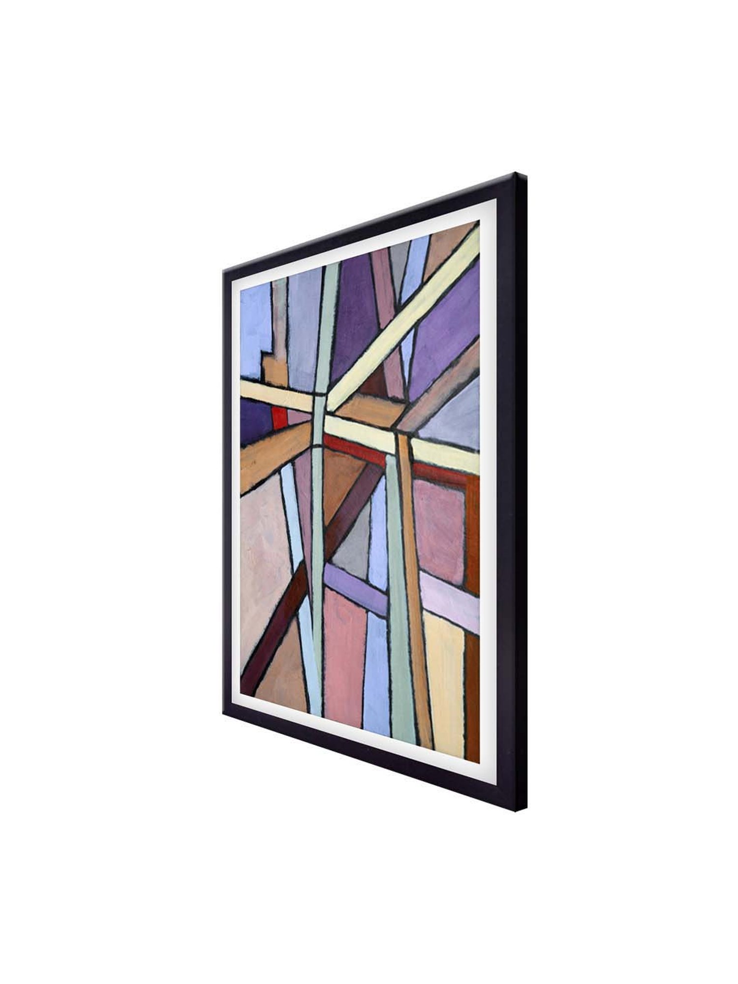 999store Purple & Brown Abstract Printed Canvas Painting