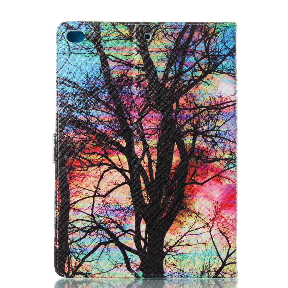 New iPad 9.7 inch 2017 Case - Newshine Colorful PU Leather Stand Cover with Card Holder for Apple New iPad 9.7 2017 Tablet/ iPad Air/ iPad Air 2, with Auto Sleep/ Wake Up Function, Sunset Glow