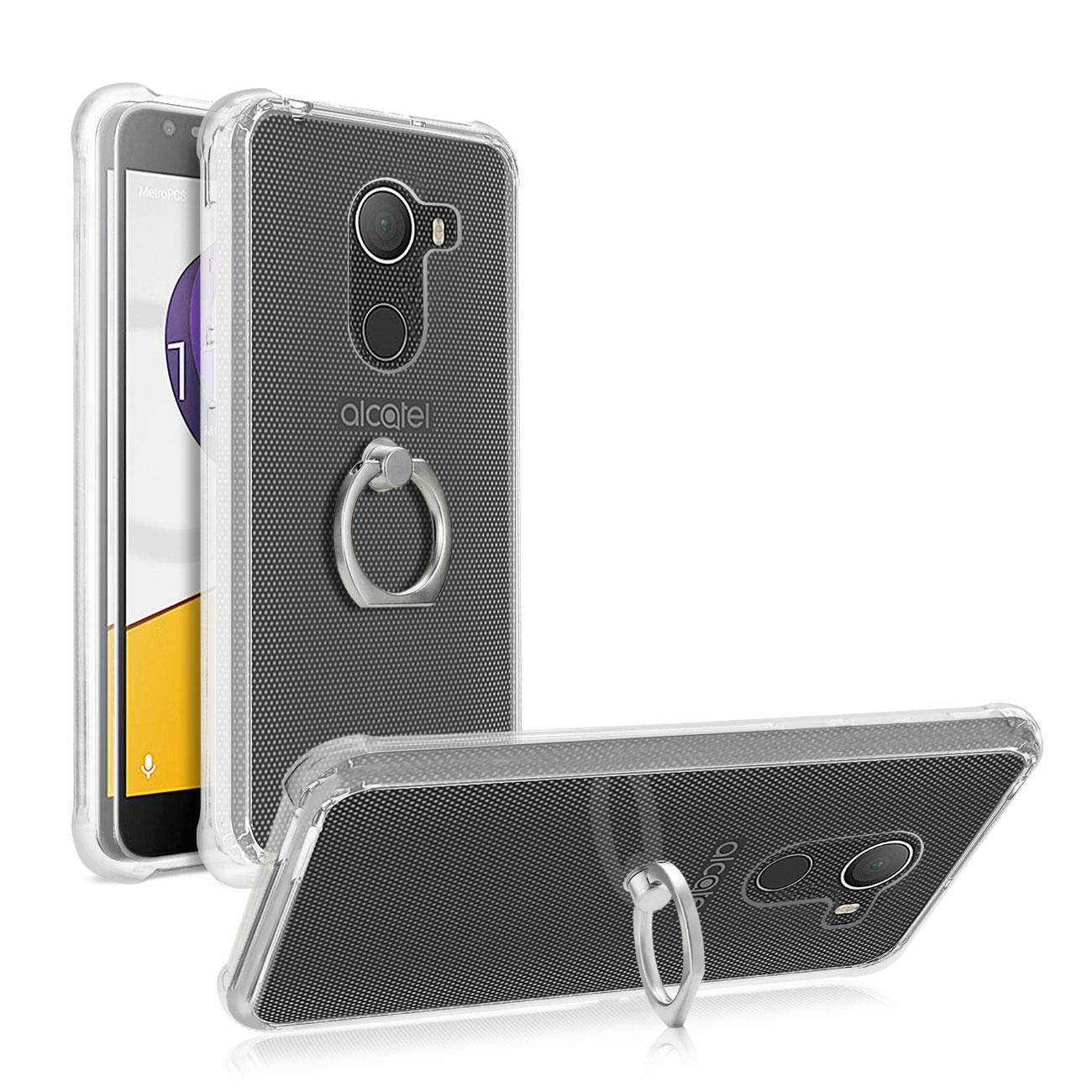 Reiko Alcatel Walters Transparent Air Cushion Protector Bumper Case With Ring Holder In Clear