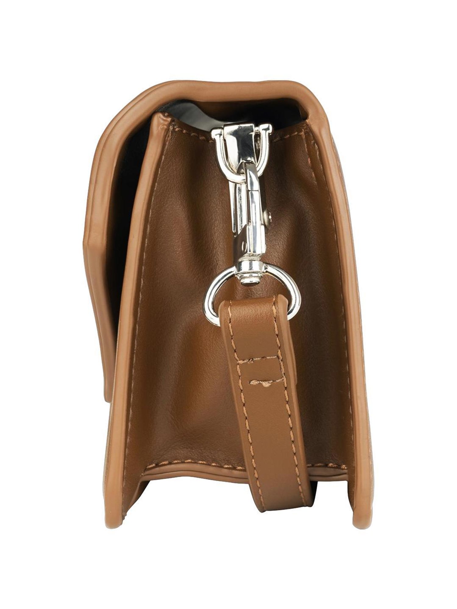 Angeline Brown Solid Medium Sling Handbag