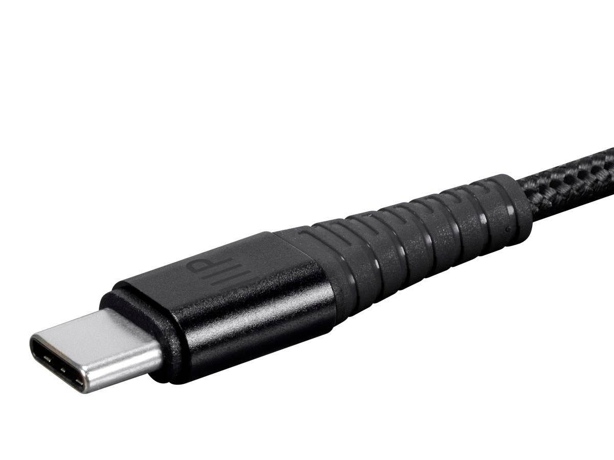 Monoprice USB 2.0 Type C to Type A Charge & Sync Cable - 1.5 Feet - Black | Nylon-Braid, Durable, Kevlar-Reinforced - AtlasFlex Series