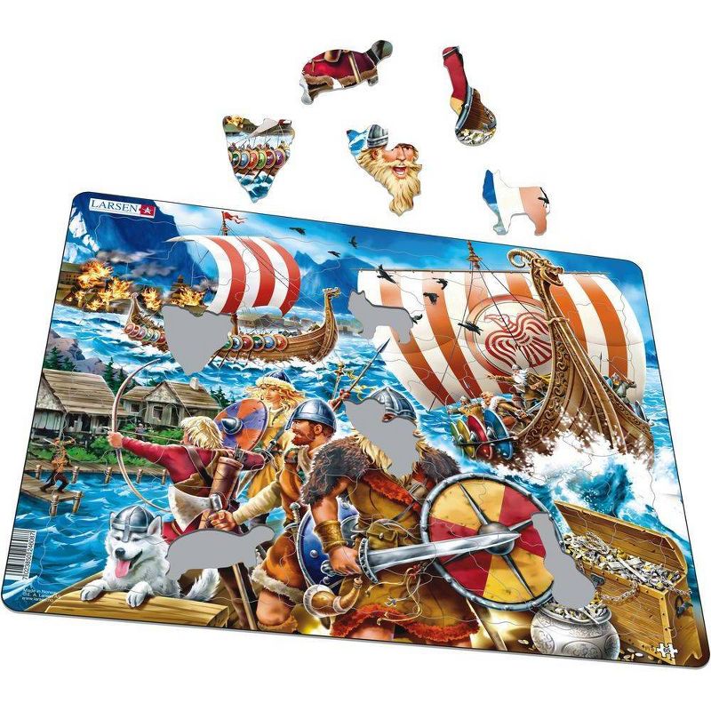 Larsen Puzzles Viking Raid Kids Jigsaw Puzzle - 65pc