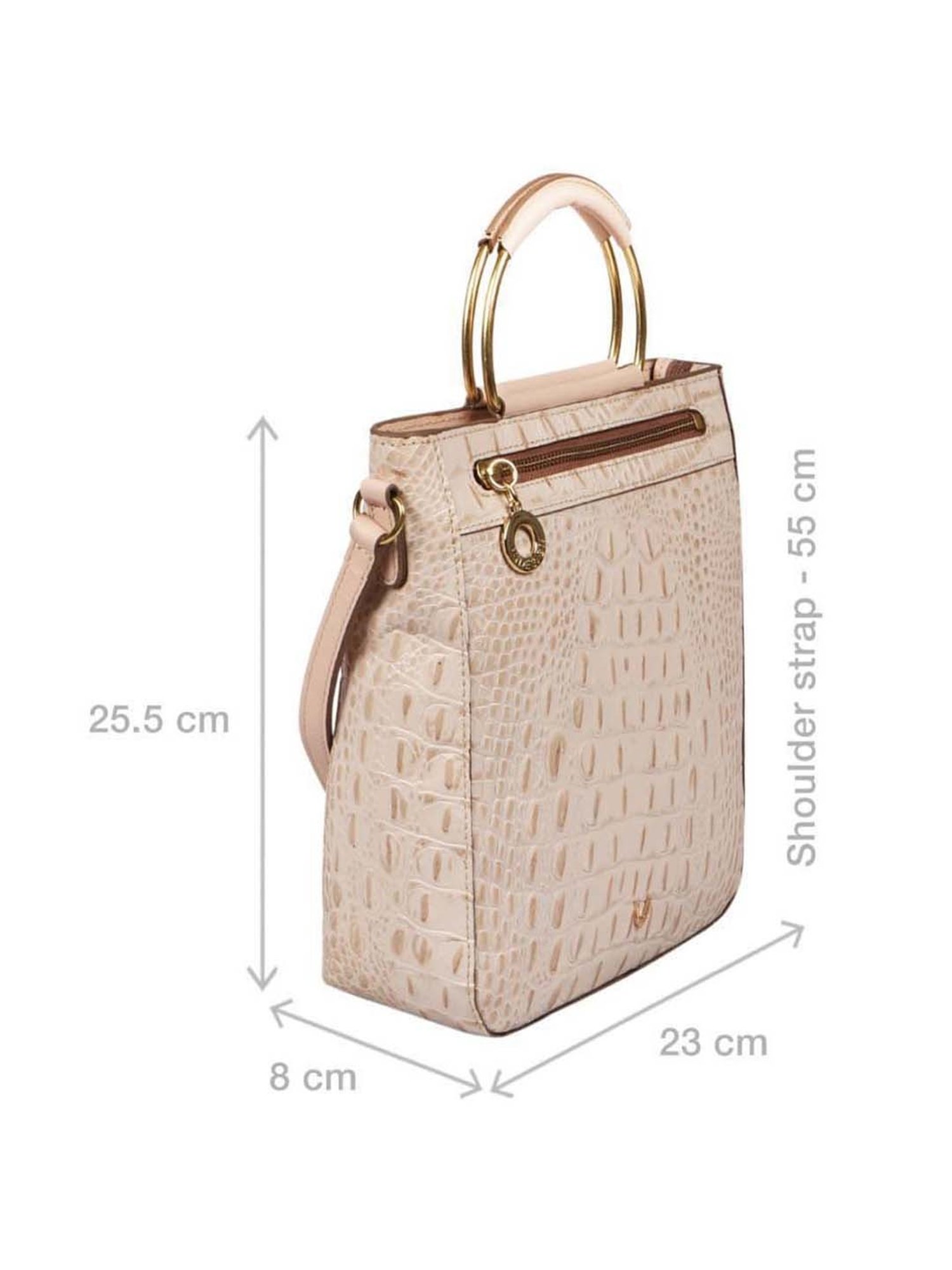 Hidesign White Textured Medium Handbag