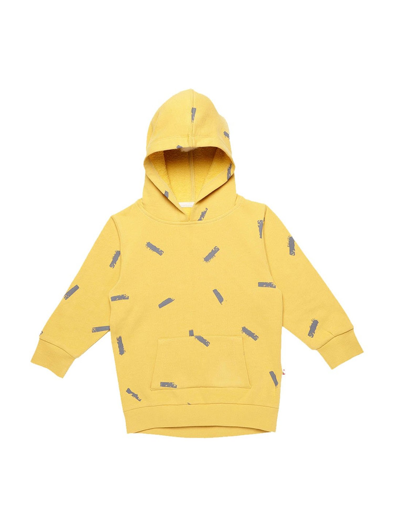 Nino Bambino Kids Yellow Printed Hoodie