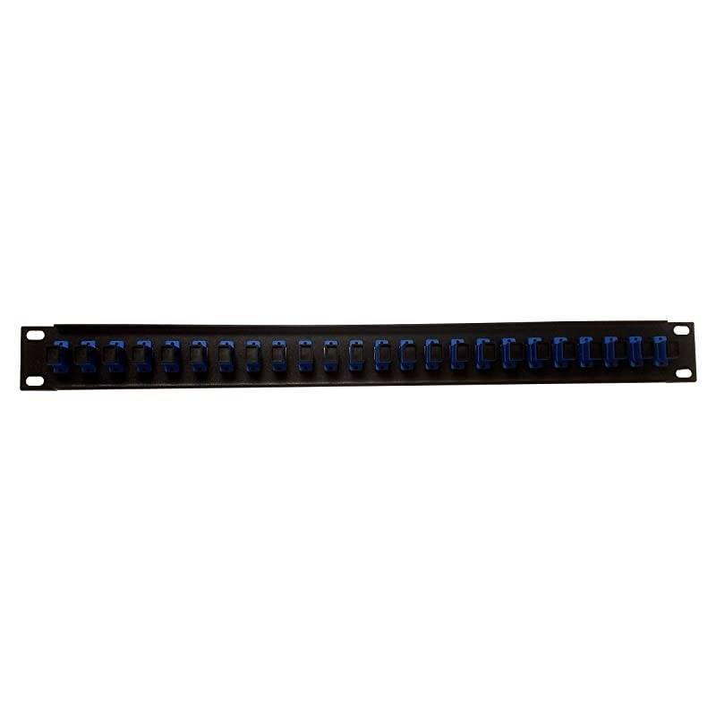 Port SC Fiber Patch Panel Singlemode Blue Couplers Loaded 1u 19quot