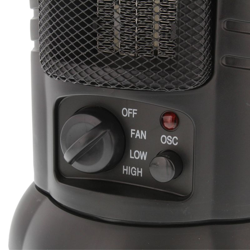 Comfort Zone Ceramic Oscillating Mini-Tower Heater Black