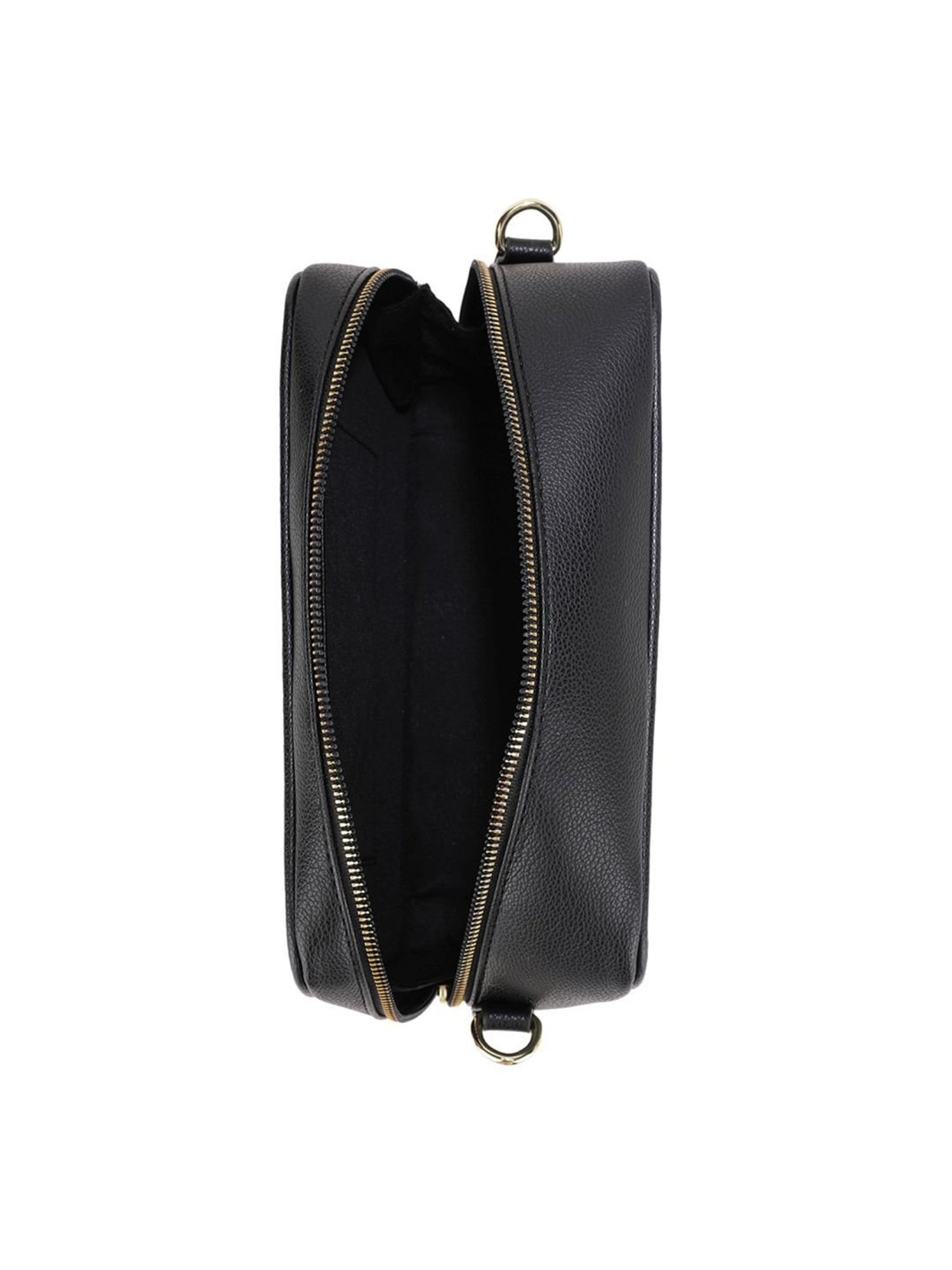 Tyra Sladison Black Solid Faux Leather Sling Handbag