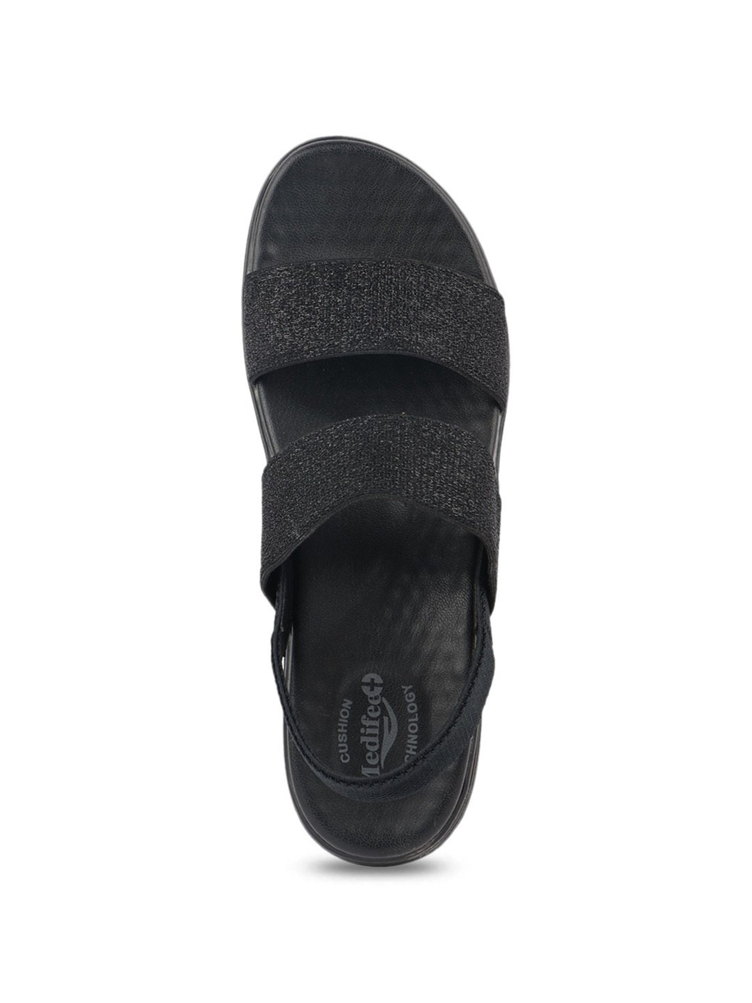 MediFeet Women's Black Sling Back Wedges