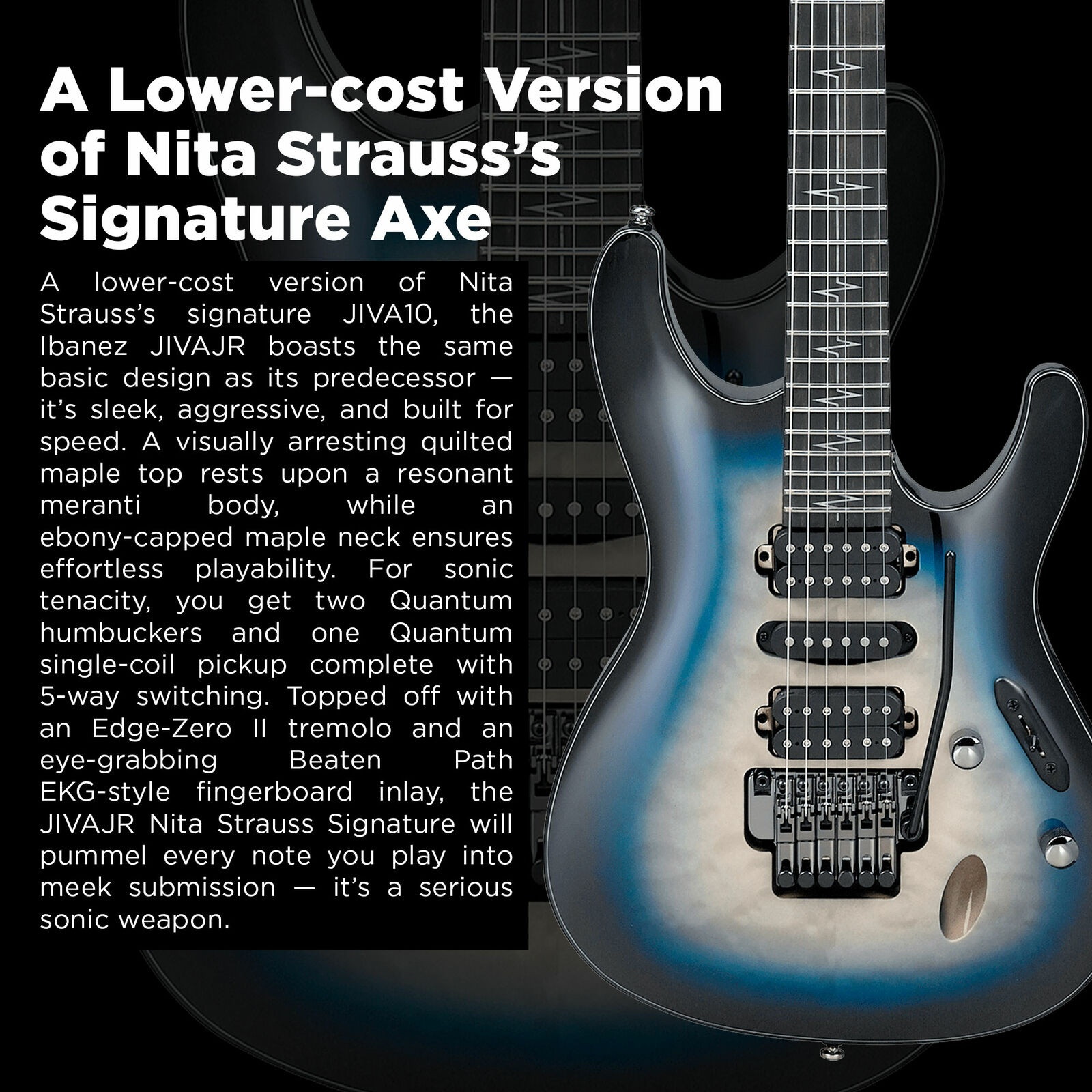 Ibanez JIVAJR Nita Strauss Signature Electric Guitar in Deep Sea Blonde