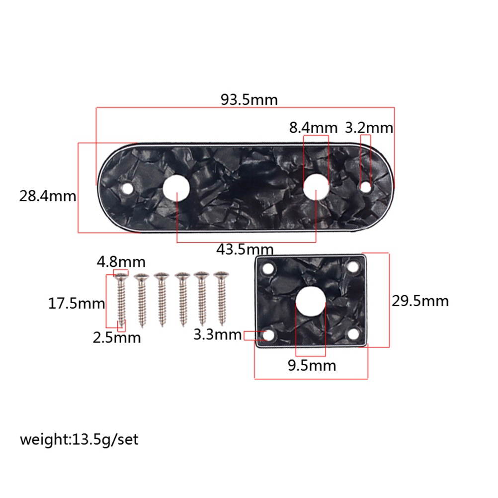 1 Set Celluloid Electric Guitar Control Plate Replacement Switch Plate for Bass Guitar (Black)