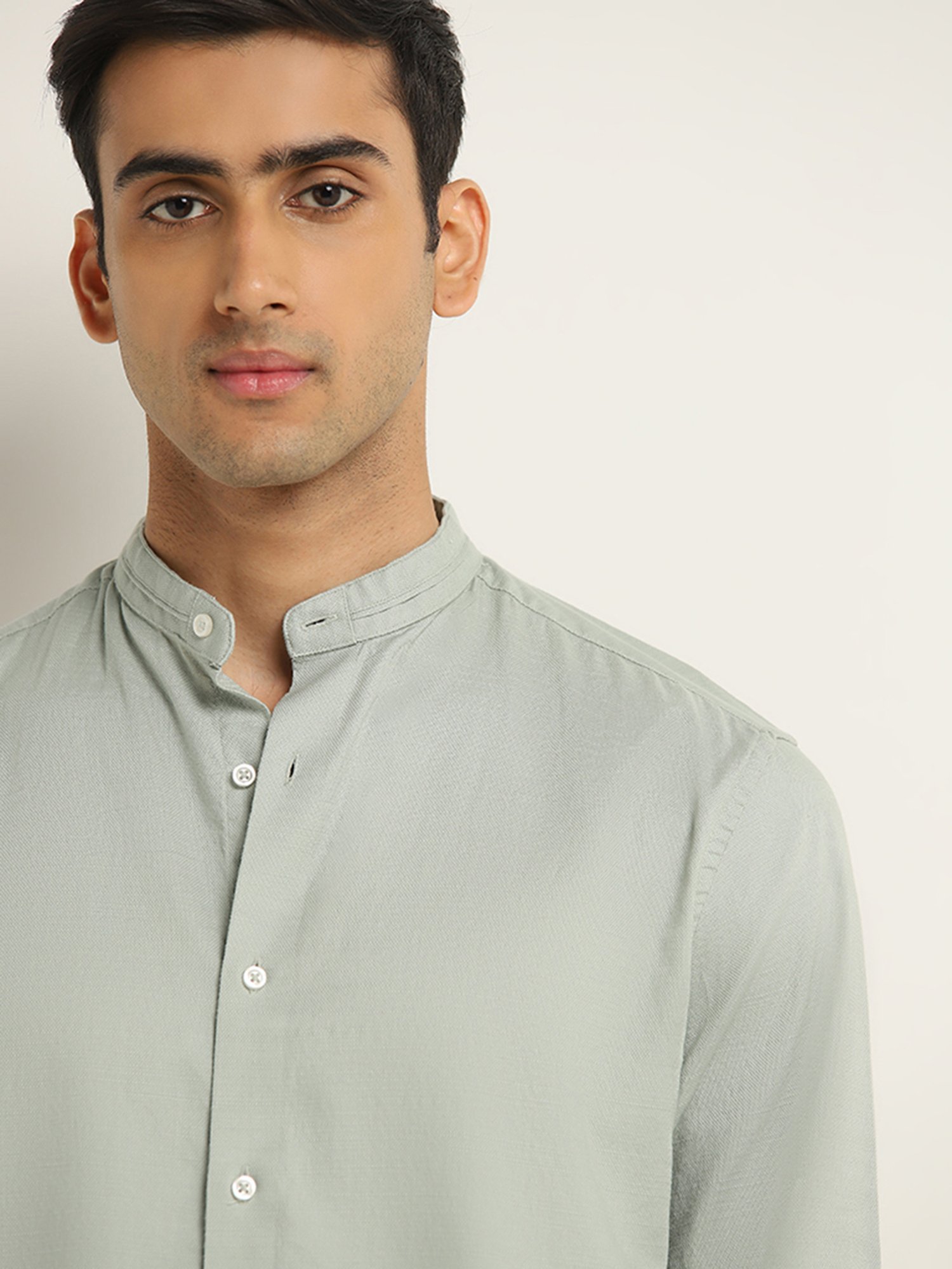 Ascot by Westside Sage Solid Relaxed-Fit Cotton Shirt