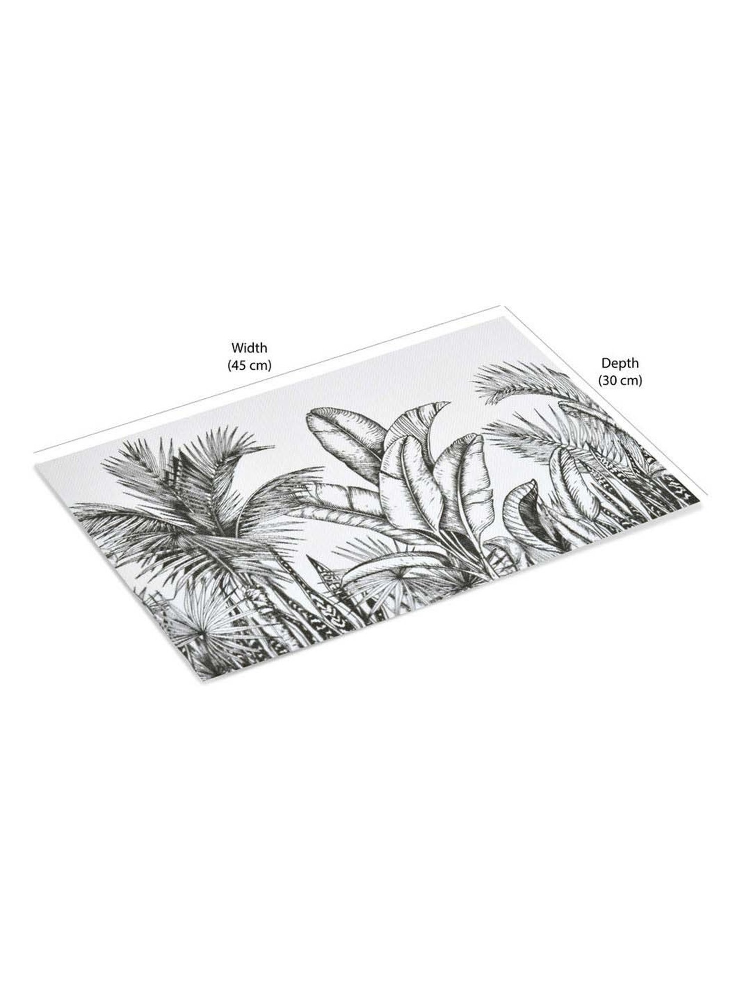 @home Black Pvc Nature Printed Table Placemat - Set of 4
