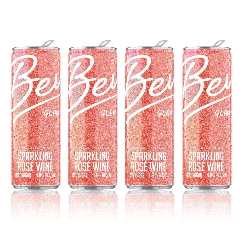 Bev Glam Rosé Wine - 4pk/250ml Cans