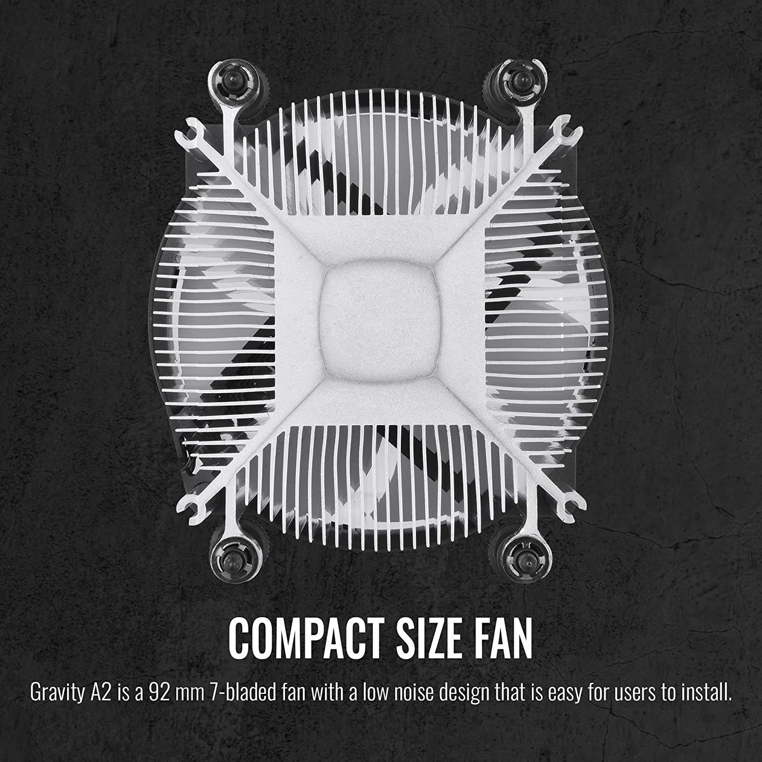 Thermaltake 95W Gravity A2 CPU Cooler, 92mm 4-Pins PWM 1200~3500rpm Aluminum Extrusion CPU Cooling Fan for AMD AM4 CL-P078-AL09WT-A