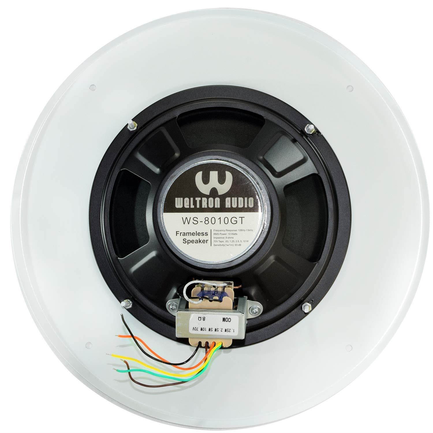 Weltron - Commercial in-Ceiling 70V Speaker [Single] White (WS-8010GT)