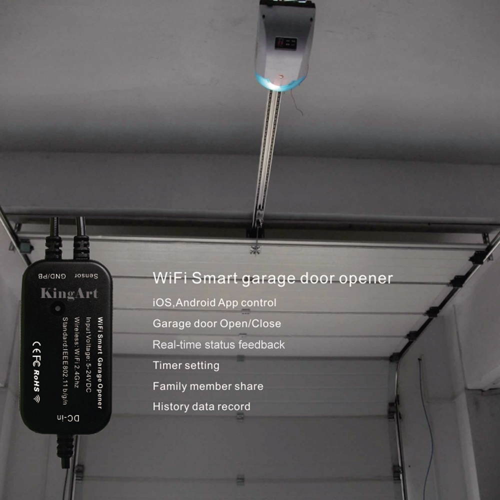 Smart Wi-Fi Garage Door Controller/Opener Remote Control Voice Control for Electric Door Garden Door Warehouse Door Mall Roller Shutter