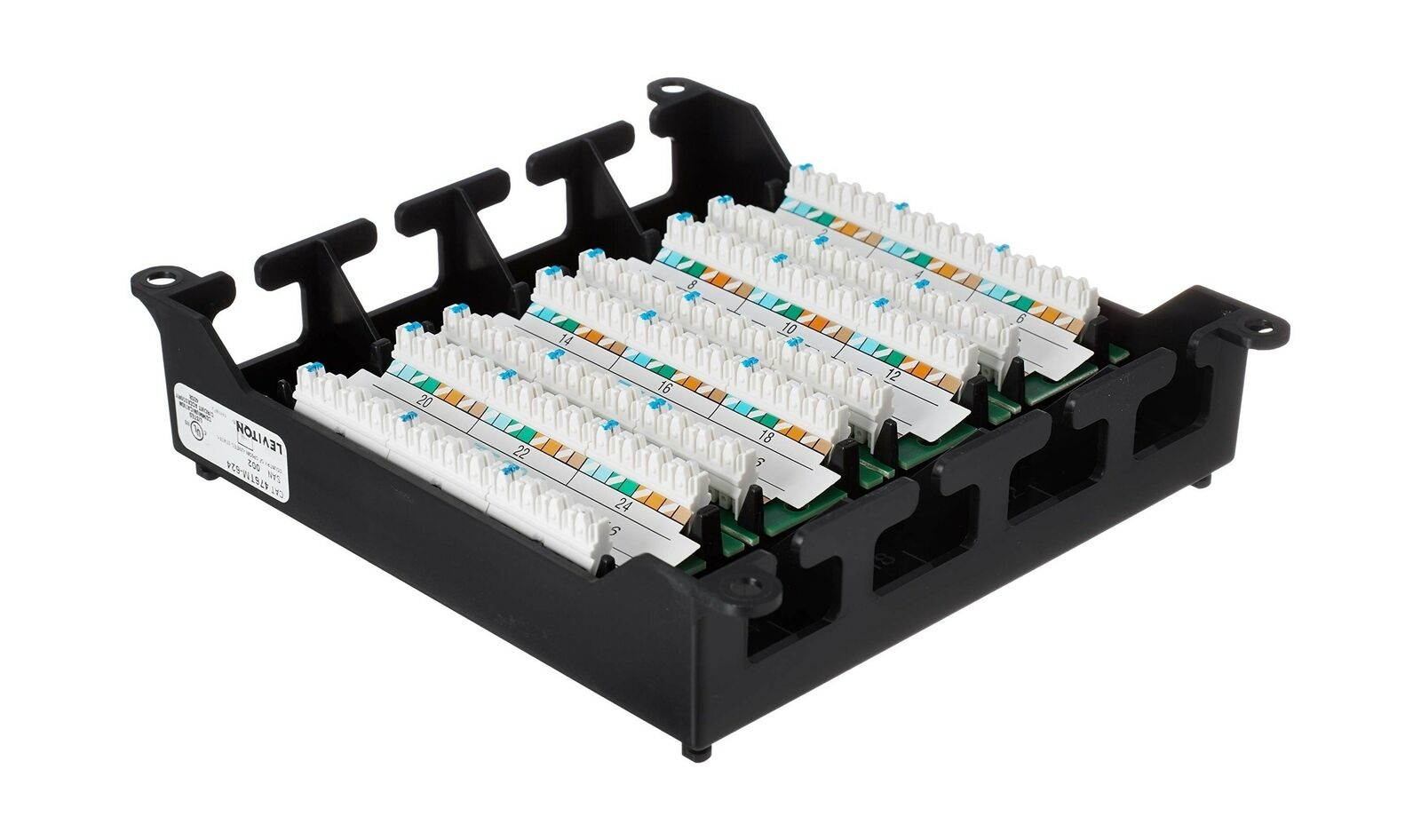 Leviton 476TM-624 Twist and Mount Patch Panel, 24 CAT 6 Ports 24 Port