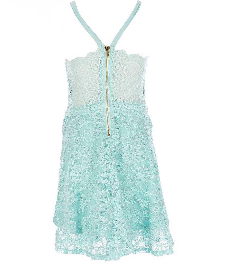 Honey and Rosie Big Girls 7-16 Lace Tiered A-Line Dress