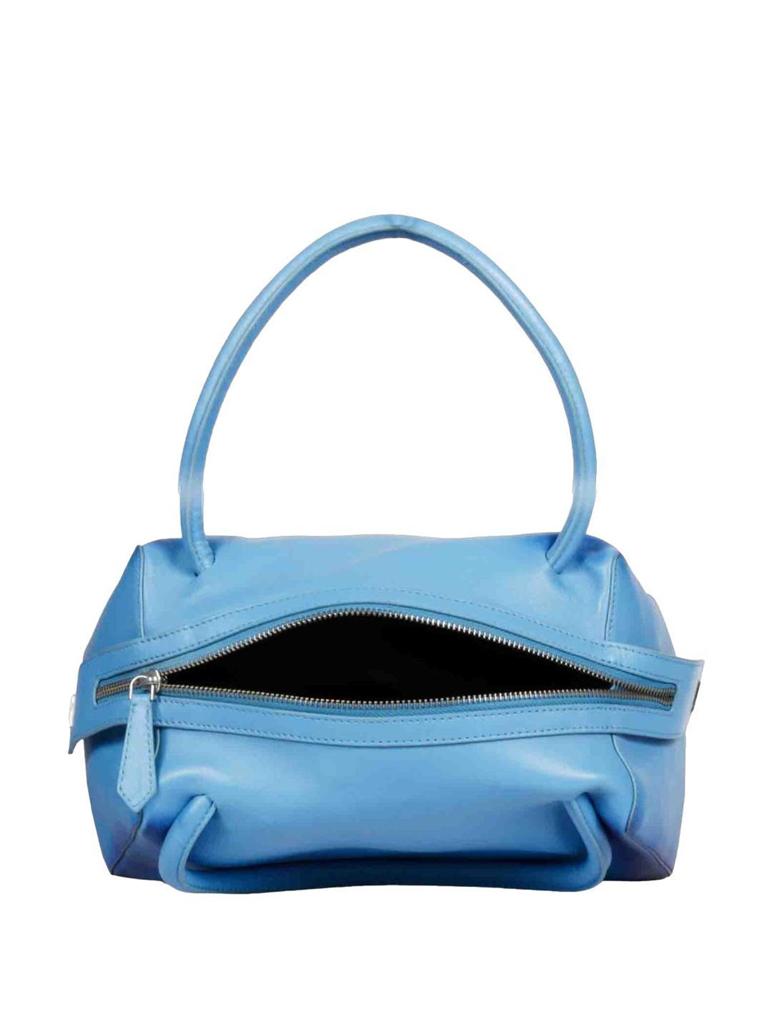 Favore Blue Solid Medium Handbag