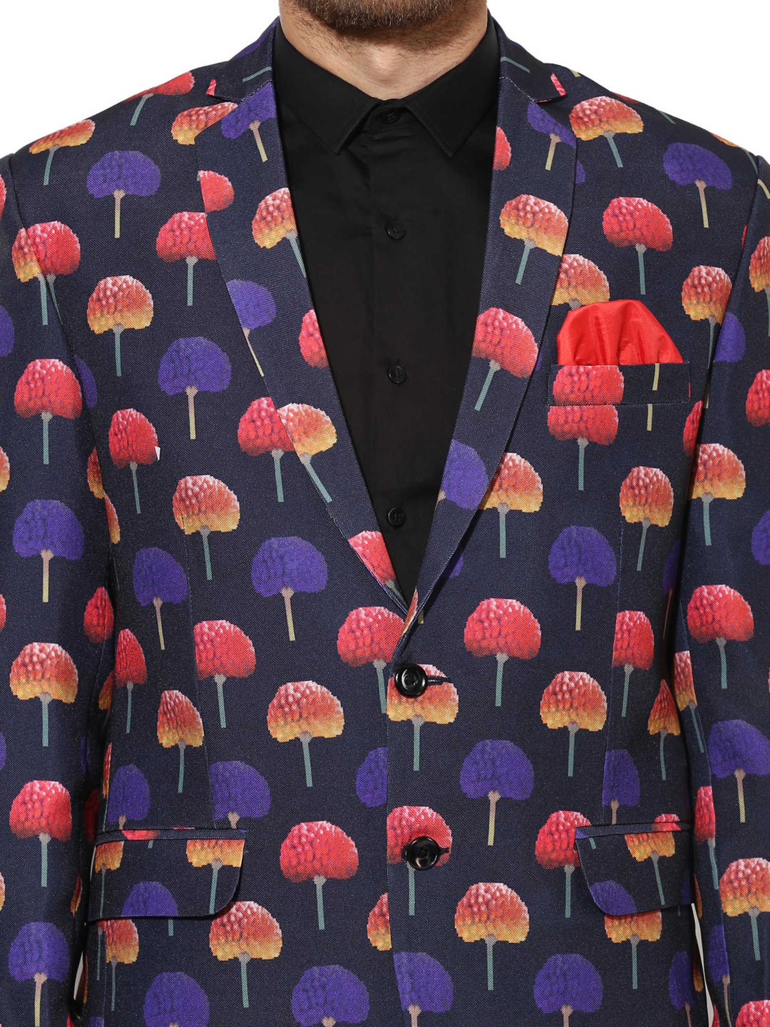 Hangup Plus Multicolor Regular Fit Printed Blazer