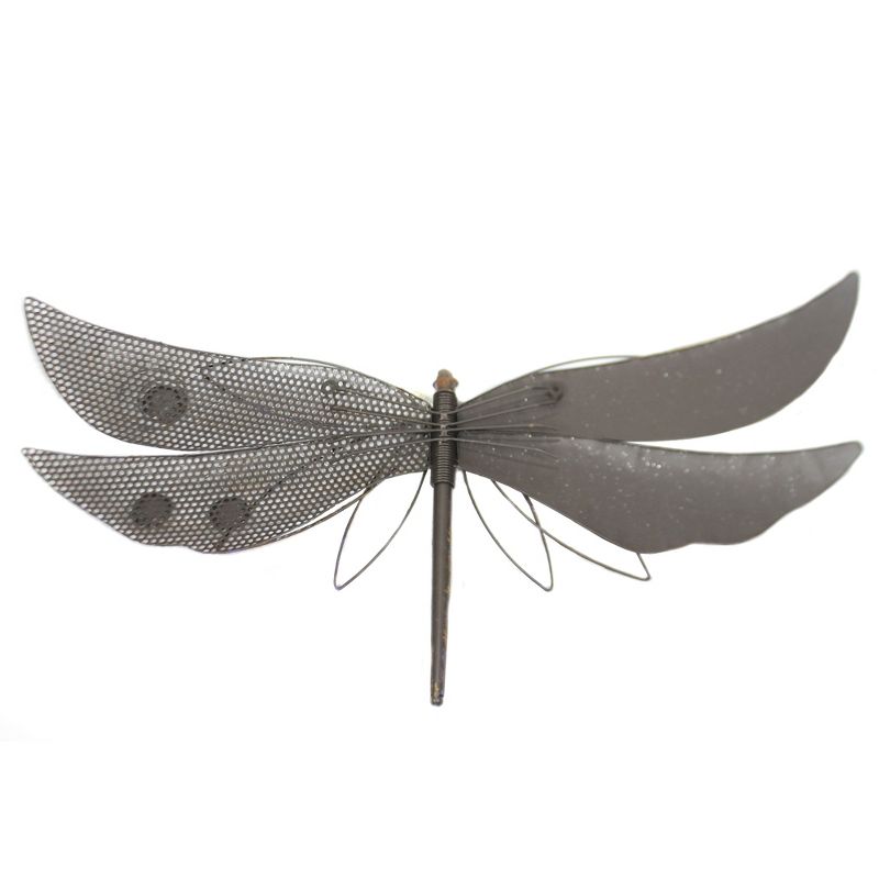 Home & Garden 16.0" Rustic Wall Decor Dragonfly Pur Nuts Bolts Mesh Decoupage Regal Art & Gift  -  Decorative Wall Sculptures
