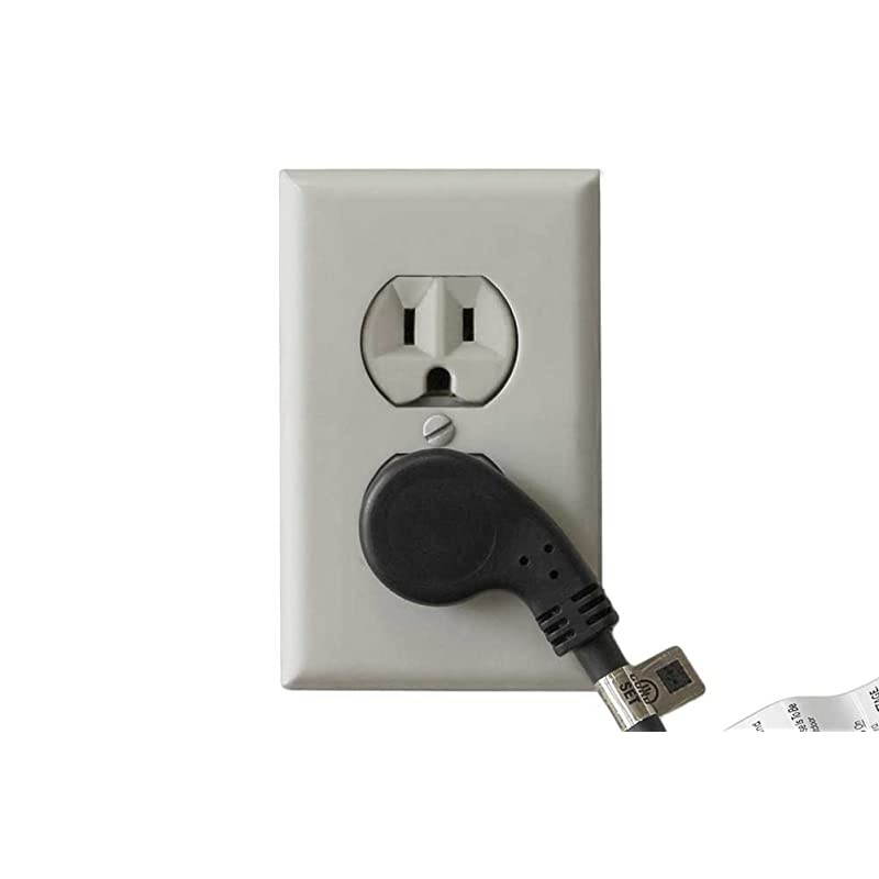 1ft 163 AWG Ultra Low Profile NEMA 515P Right Angle to NEMA 515R Power Cord Black