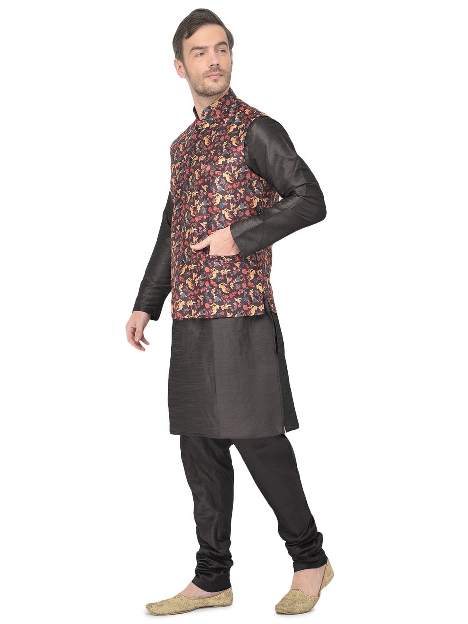 SG LEMAN Black Regular Fit Kurta Set