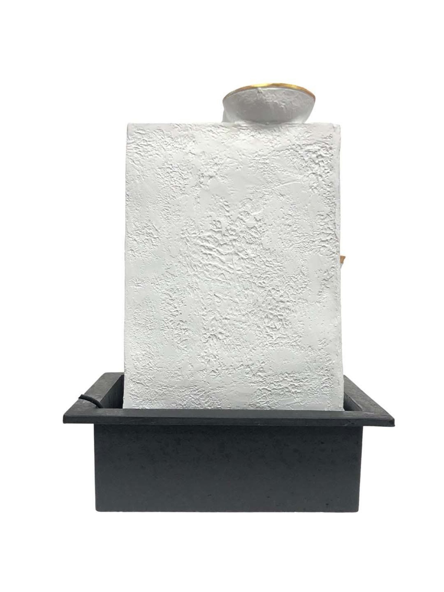 CHRONIKLE White & Gold Polyresin Ganesha Idol 4 Steps Waterfall Fountain