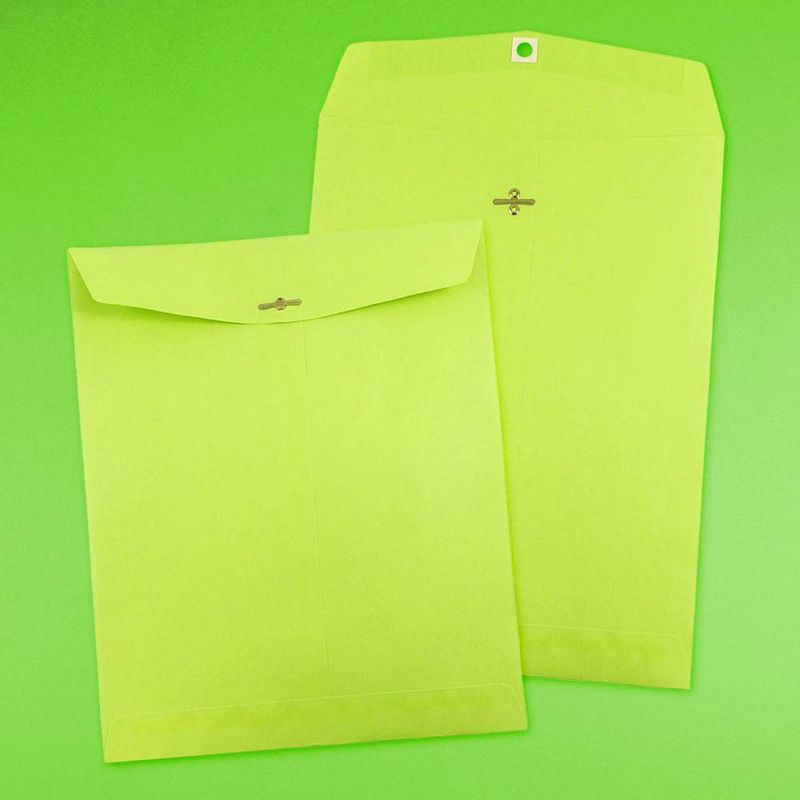 JAM Paper 50pk 10 x 13 Open End Catalog Envelopes with Clasp Closure - Lime Green