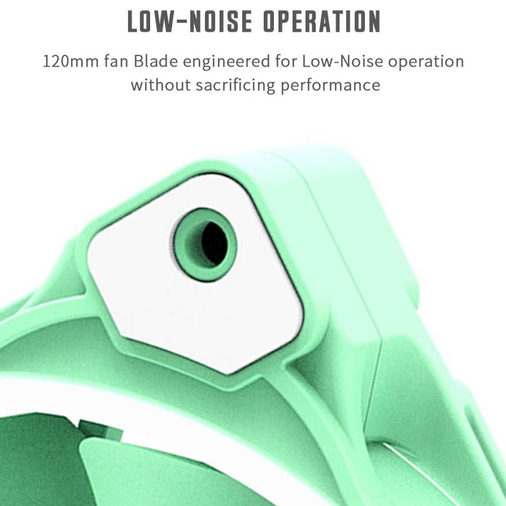 ID-COOLING ZF-12025 Pastel 120mm Case Fan White LED PWM Fan for PC Case/CPU Cooler (Green)