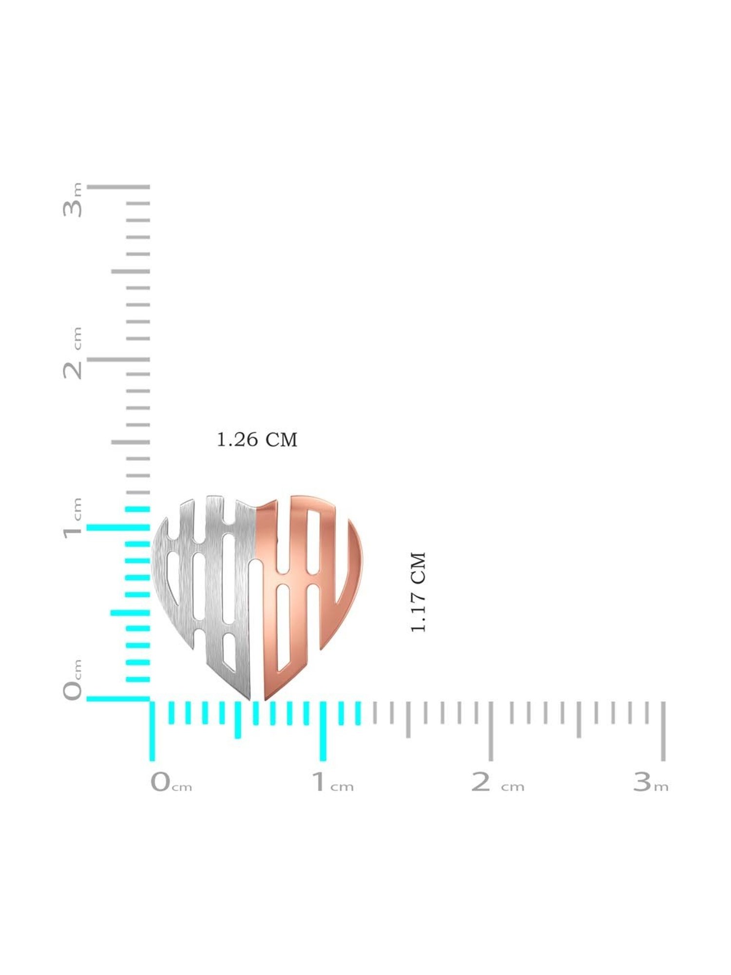 Joyalukkas 950 Platinum Lovely Heart & Rose Gold Earring
