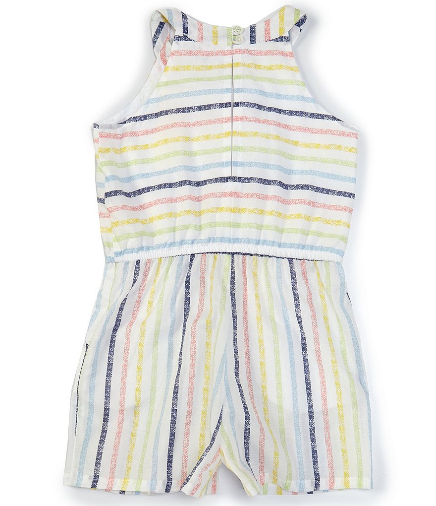 Rare Editions Little Girls 4-6X Printed Chiffon Jumpsuit & Denim Vest Set