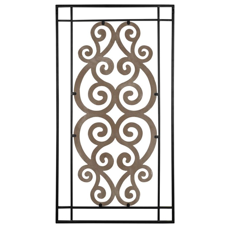 Metal and Wood Scroll Panel Wall Decor - Stratton Home Décor