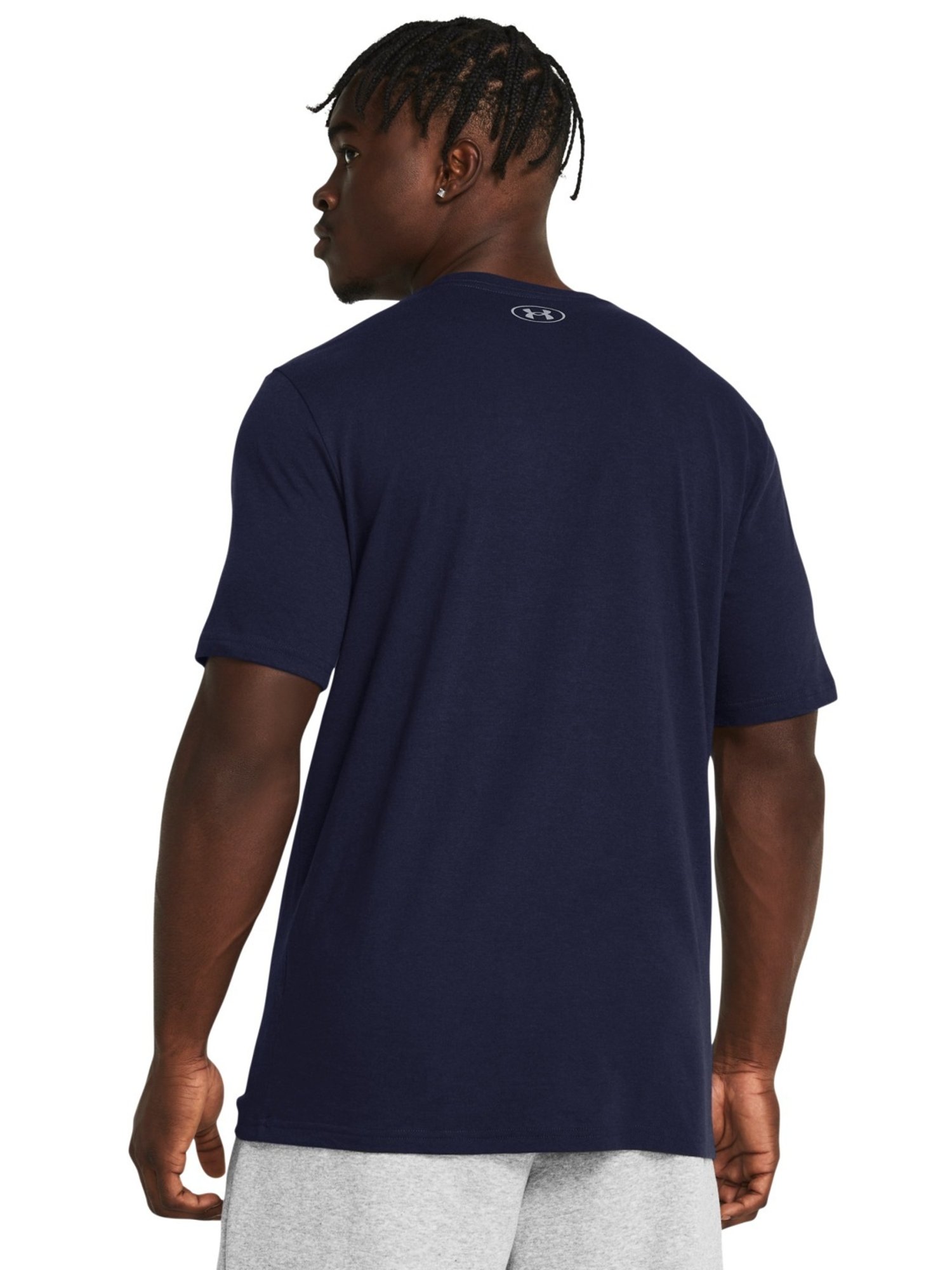 Under Armour Blue Cotton Slim Fit Logo Printed T-Shirt