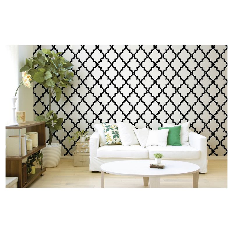 Devine Color Cable Stitch Peel & Stick Wallpaper Black/White