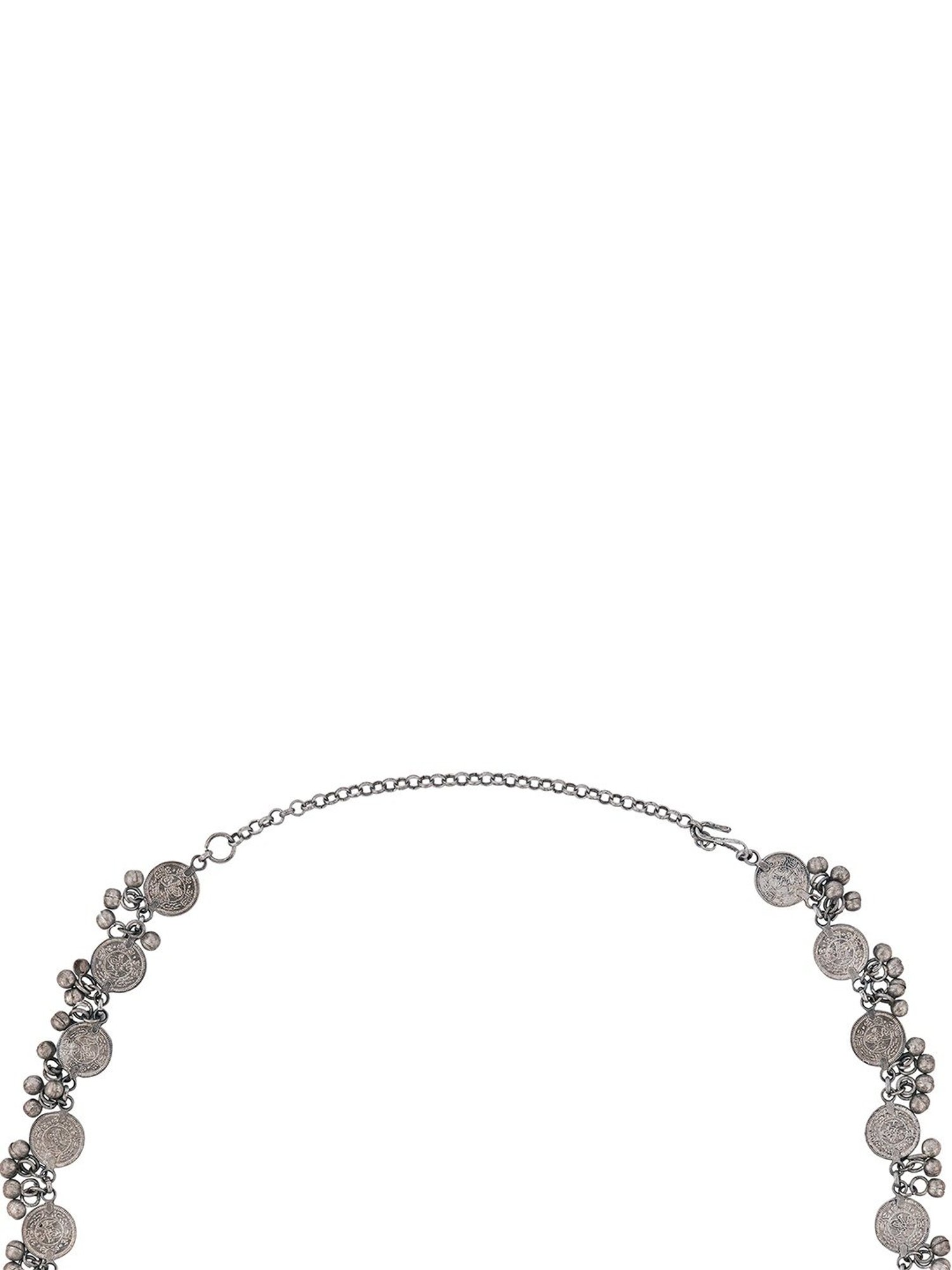 Teejh Kushala Coins and Ghungroo Silver Waistband for Women