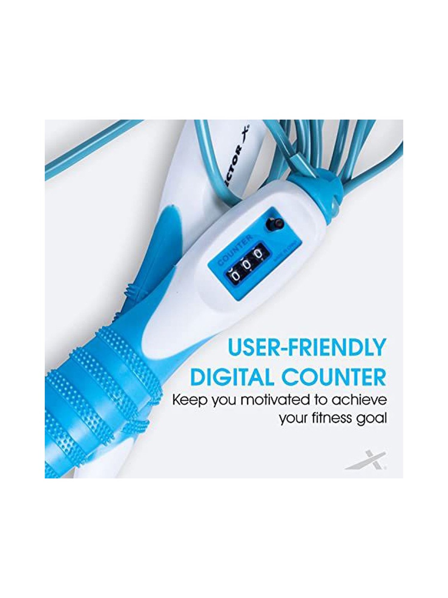 Vector X VX-720 Counter Skipping Rope (Blue) Size - 280cm