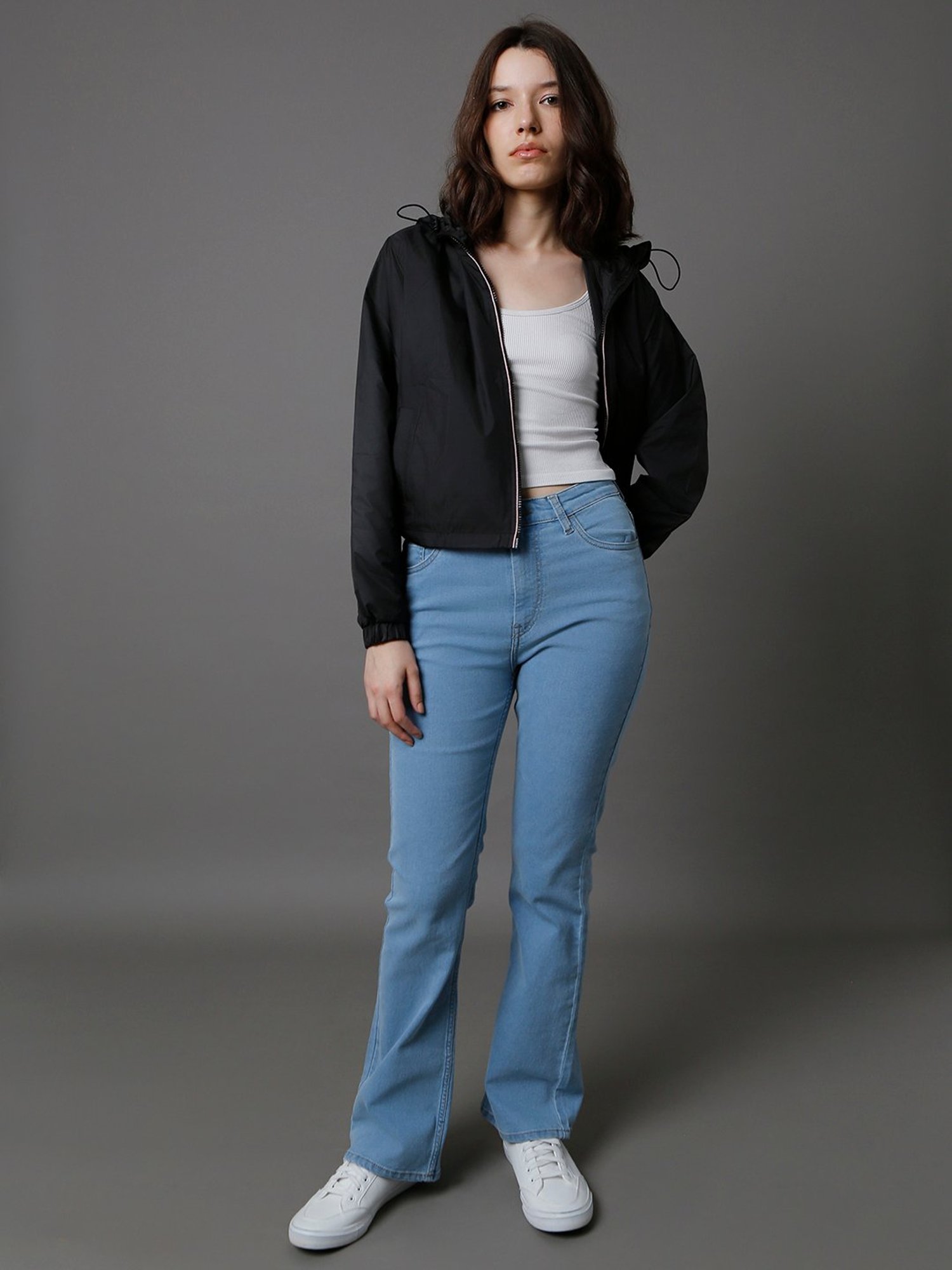 High Star Black Polyester Regular Fit Sports Jacket