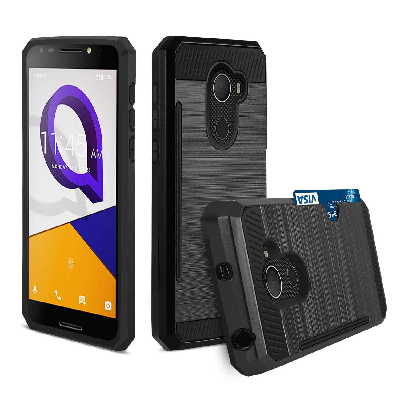 REIKO ALCATEL WALTERS SLIM ARMOR HYBRID CASE WITH CARD HOLDER IN BLACK