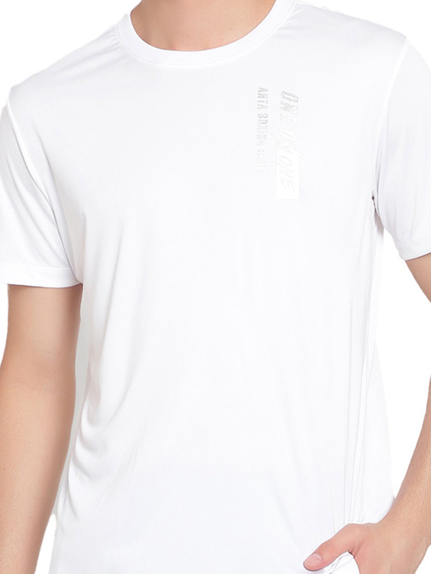 Anta White Regular Fit Printed Sports T-Shirt