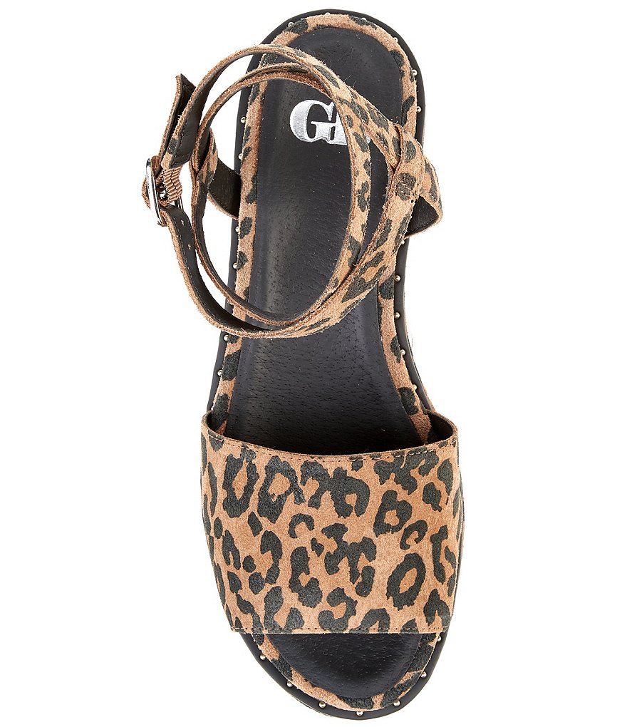 GB Sweet-Talk Leopard Print Suede Platform Sandals