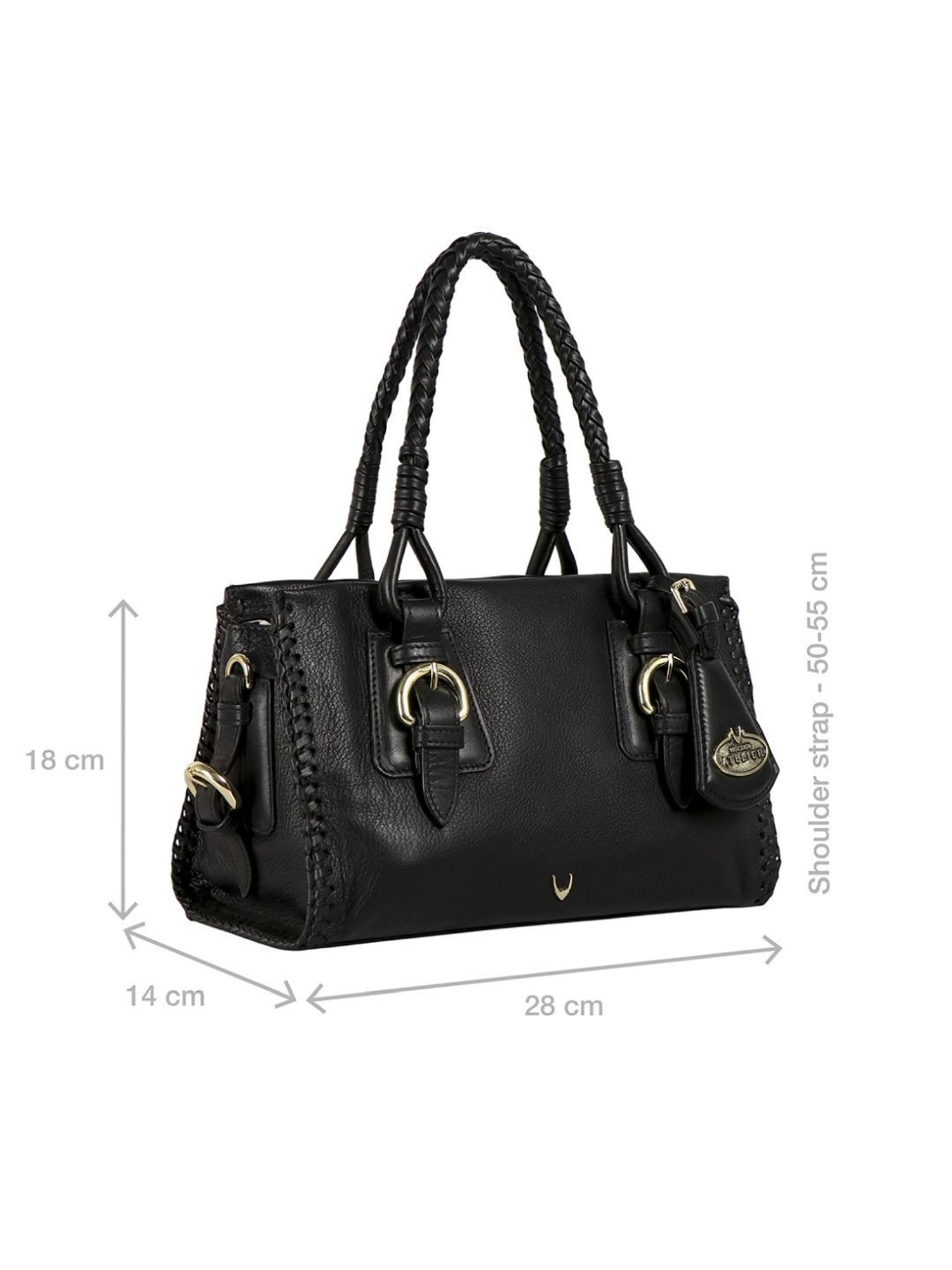 Hidesign Salmon Black Leather Handbag