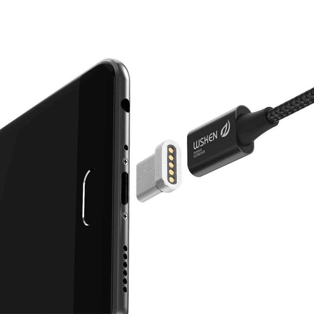 WSKEN Lite Black Data Line Metal Magnetic Cable Quick Charge Powerline Type C
