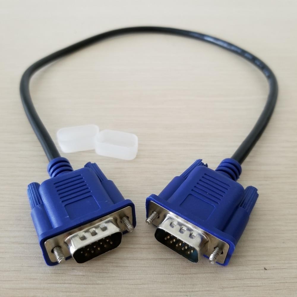 1 pcs VGA Cable D-Sub HD15 Monitor 15Pin Male to Male Video Short Cable Cord Blue 50cm,50cm