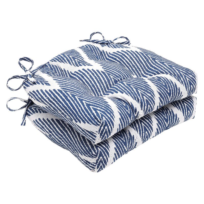 Blue Bali Reversible Chair Pad (Set Of 2) (16"X15.5") - Pillow Perfect